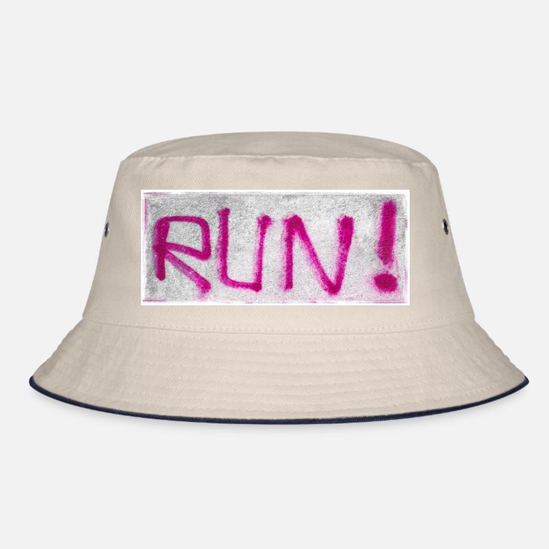 Graffiti PINK text RUN Bucket Hat