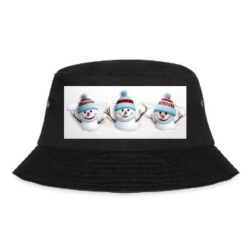 3 cute snowmen - Bucket Hat - black - Front - Lela (165cm)
