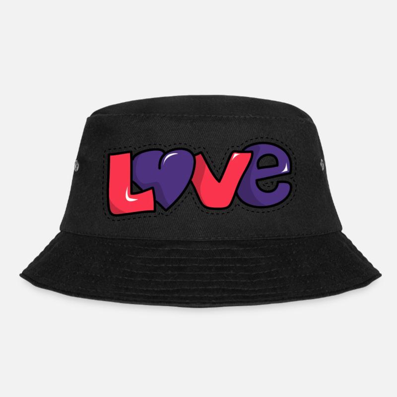 Love - Bucket Hat - Schwarz