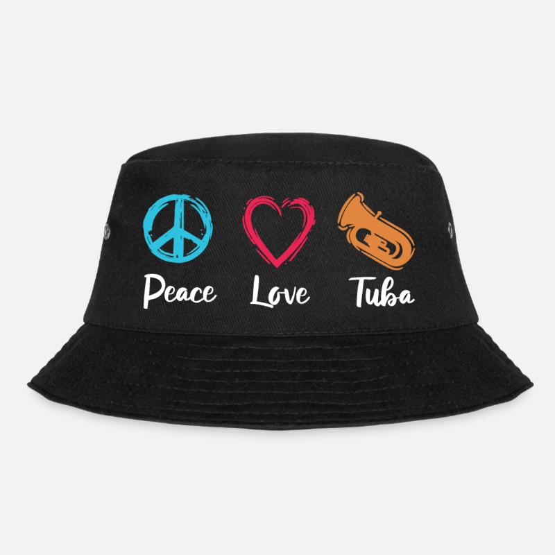 Frieden Liebe Tuba - Bucket Hat - Schwarz
