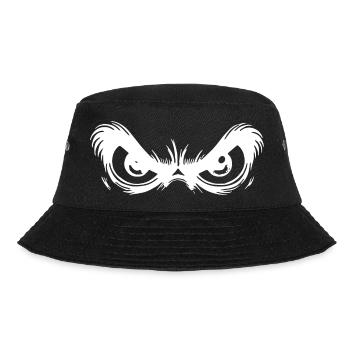 Grimmige Augen mit starrem Blick - Bucket Hat - Schwarz - Vorne - Lela (165cm)