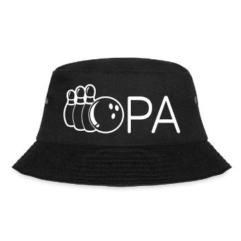 Opa Bowling Geschenkidee - Bucket Hat - Schwarz - Vorne - Lela (165cm)