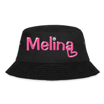 Melina Name Ballonschrift - Bucket Hat - Schwarz - Vorne - Lela (165cm)