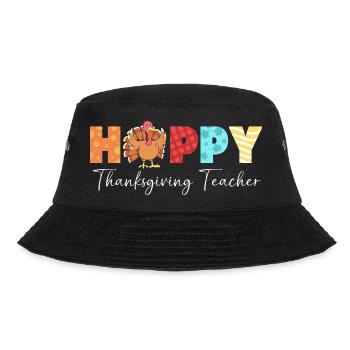 Thanksgiving Teacher Teacher - Bucket Hat - black - Front - Lela (165cm)
