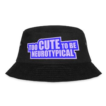 Too Cute To Be Neurotypical Lustig Autismus Logo - Bucket Hat - Schwarz - Vorne - Lela (165cm)