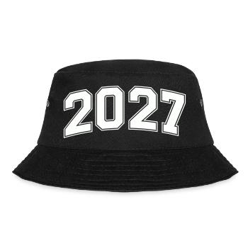2027 Blockzahlen Retro - Bucket Hat - Schwarz - Vorne