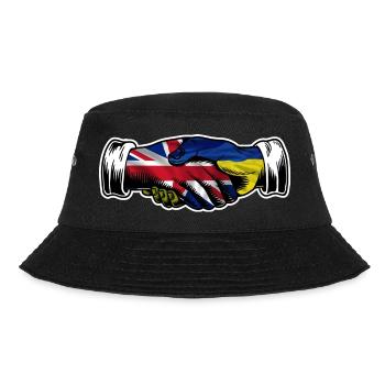 I Stand With Ukraine UK British Flag - Bucket Hat - black - Front - Lela (165cm)
