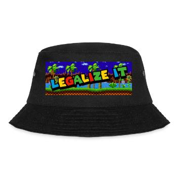 Retro 8-Bit Statement - Bucket Hat - Schwarz - Vorne - Lela (165cm)