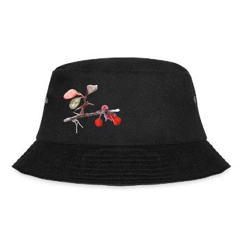 Aquarell Berberitze - Bucket Hat - Schwarz - Vorne - Lela (165cm)