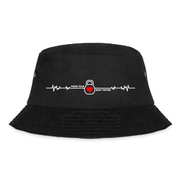 Kettlebell Herzschlag Sport Functional Training - Bucket Hat - Schwarz - Vorne - Lela (165cm)