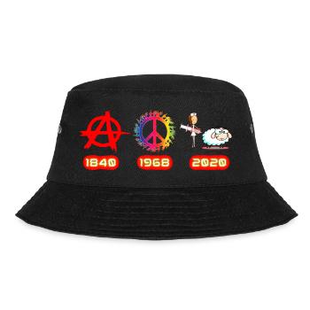 Anarchie, Liebe und Frieden, Resignation - Bucket Hat - Schwarz - Vorne - Lela (165cm)