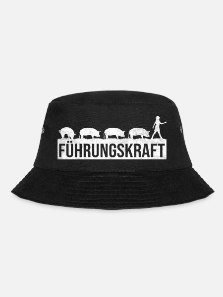 Schweine Landwirtin Bäuerin Schwein Führungskraft - Bucket Hat - Schwarz