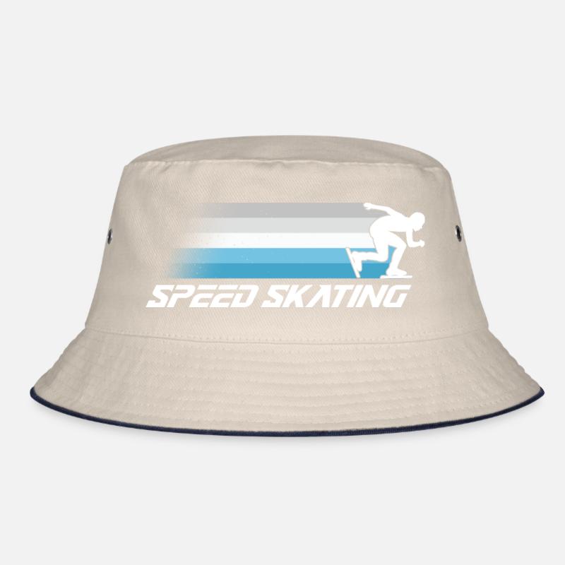 Schlittschuh Eisschnelllauf Eis Laufen Geschenk Bucket Hat