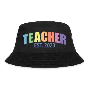 Lehrer Est. 2023 Graduate Education Teacher Geschenk - Bucket Hat - Schwarz - Vorne - Lela (165cm)