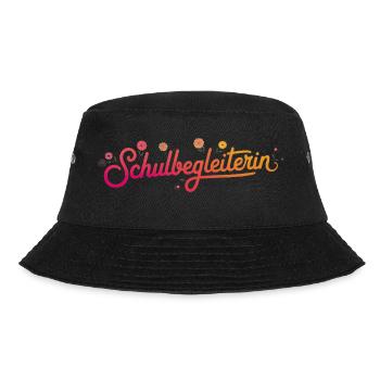 Schulbegleiterin mit Blumenmotiv - Bucket Hat - Schwarz - Vorne - Lela (165cm)