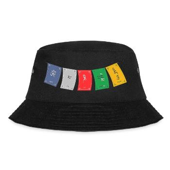 OM MA NI PADME HUM - Prayer Flags 5 - Bucket Hat - Schwarz - Vorne - Lela (165cm)