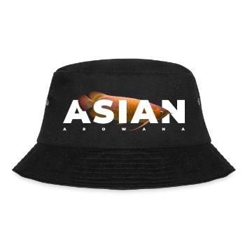 Asiatische Arowana Moderner Text Fischhalter - Bucket Hat - Schwarz - Vorne - Lela (165cm)