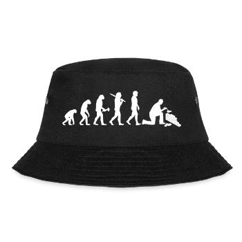 Maurer Evolution Mauerwerk Bauarbeiter Geschenk - Bucket Hat - Schwarz - Vorne - Lela (165cm)
