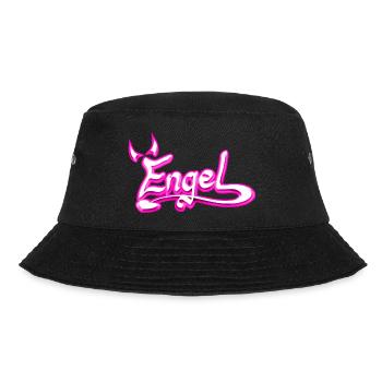 Engel pink,Geschenkidee - Bucket Hat - Schwarz - Vorne - Lela (165cm)