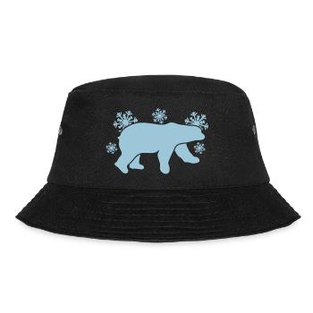 Eisbär mit Winter Schneeflocken - Bucket Hat - Schwarz - Vorne - Lela (165cm)
