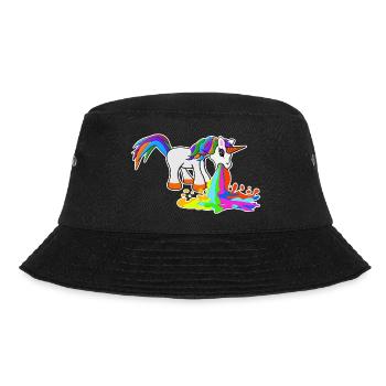 Kotzendes Einhorn - Bucket Hat - Schwarz - Vorne - Lela (165cm)