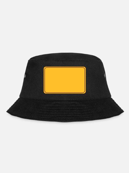 Ortsschild leer - Bucket Hat - Schwarz