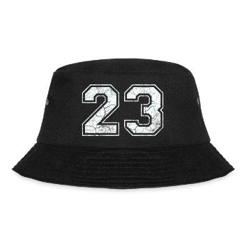 23 in white in the used look - Bucket Hat - black - Front - Lela (165cm)