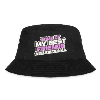 Einige meiner besten Freunde sind fiktiv. Wahnsinn - Bucket Hat - Schwarz - Vorne - Lela (165cm)