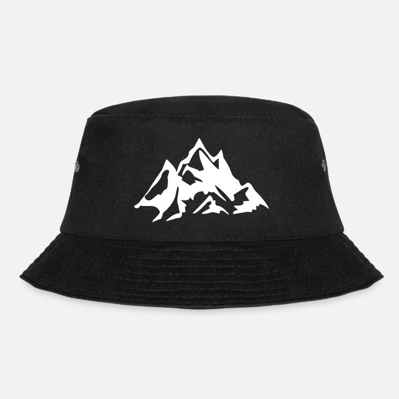 Berge - Gebirge - Bucket Hat - Schwarz