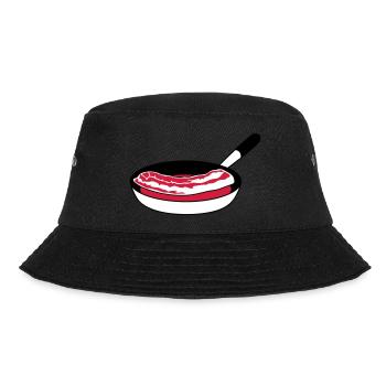 pan fry bacon ham meat delicious hung - Bucket Hat - black - Front - Lela (165cm)