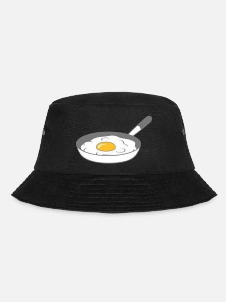 bratpfanne spiegelei kochen braten essen ei eigelb - Bucket Hat - Schwarz
