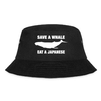save a whale eat a japanese Wal Wale Japan - Bucket Hat - Schwarz - Vorne - Lela (165cm)