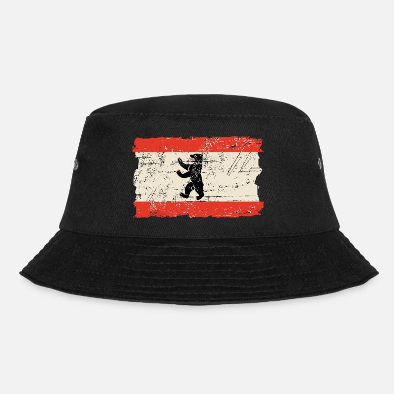 Berlin Vintage Flag - Bucket Hat - Schwarz