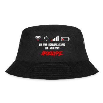 Apokalypse - WLAN - Internet - Akku aus - Bucket Hat - Schwarz - Vorne - Lela (165cm)