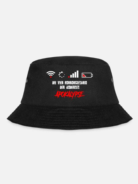 Apokalypse - WLAN - Internet - Akku aus - Bucket Hat - Schwarz