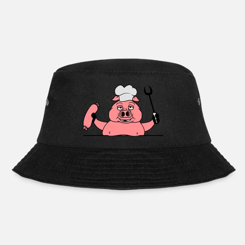 border blank area writing text shield cook cooking - Bucket Hat - black