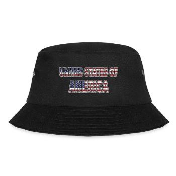 United States of America USA lettering - Bucket Hat - black - Front - Lela (165cm)