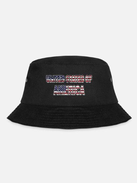 United States of America USA Schriftzug - Bucket Hat - Schwarz