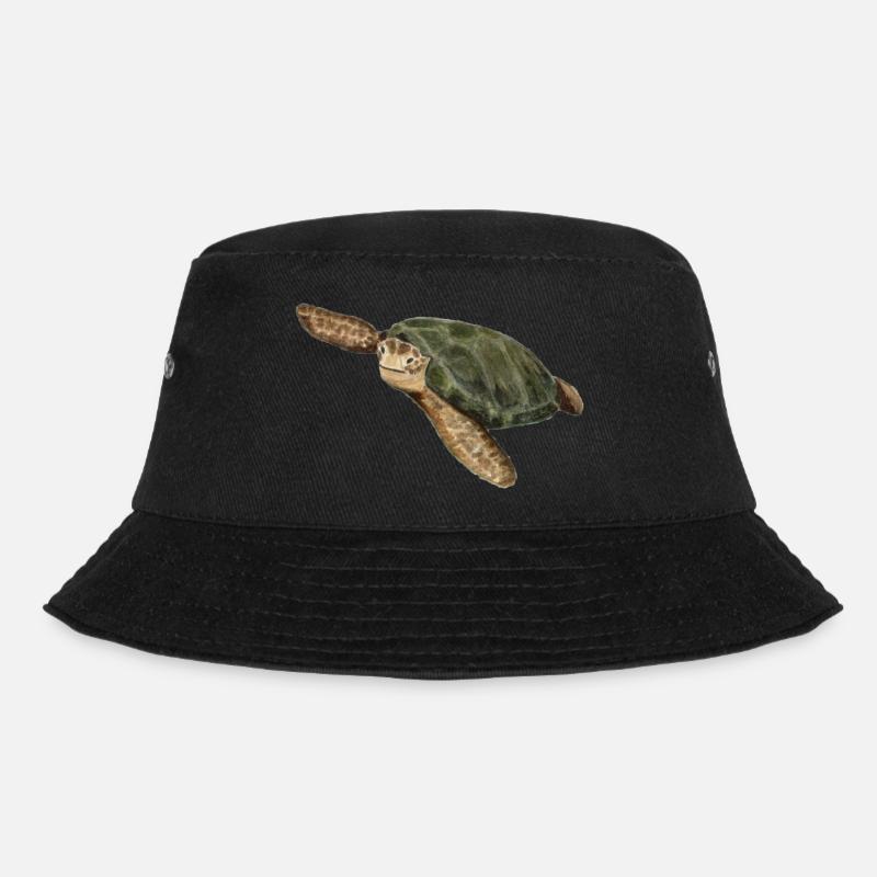 grüne Schildkröte - Bucket Hat - Schwarz
