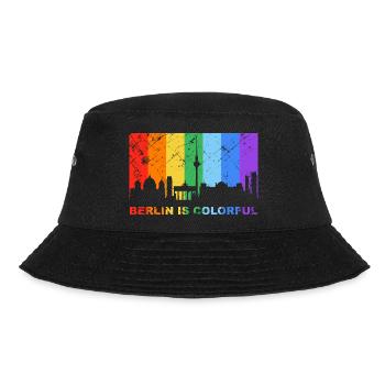 Berlin is colorful Regenbogen LGBT CSD Gay Pride - Bucket Hat - Schwarz - Vorne - Lela (165cm)