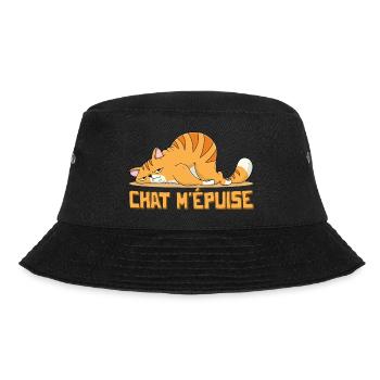 Chat m'épuise Cadeaux Humour Chat Chaton - Bob - noir - Devant - Lela (165cm)