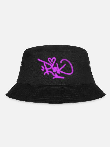 pink - Bucket Hat - black