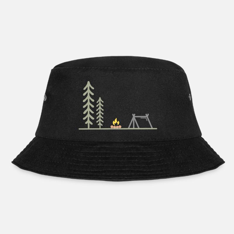 Outdoor Camping - Bucket Hat - Schwarz