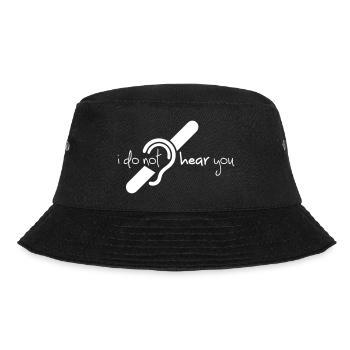 I do not hear you. Deaf, hard of hearing logo - Bucket Hat - black - Front - Lela (165cm)