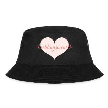 Lieblingsmensch mit Herz - Bucket Hat - Schwarz - Vorne - Lela (165cm)