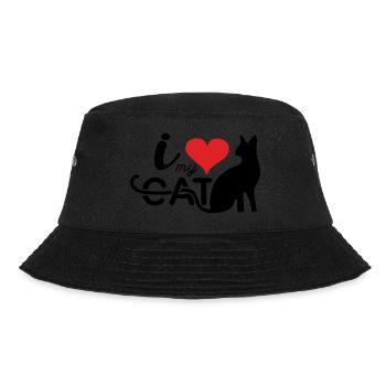 I Love my Cat Animal Lover Cat - Bucket Hat - black - Front - Lela (165cm)