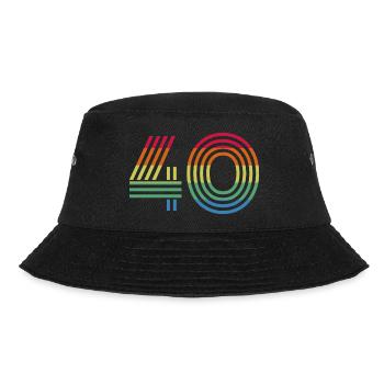 Zahl 40 - Bucket Hat - Schwarz - Vorne - Lela (165cm)