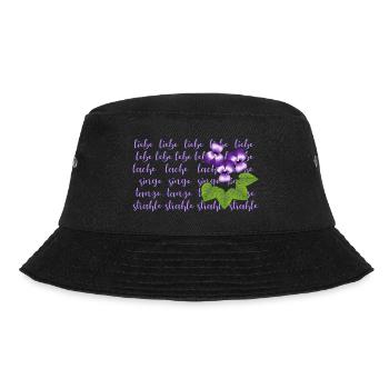 Veilchen, liebe, lebe lache - Bucket Hat - Schwarz - Vorne - Lela (165cm)