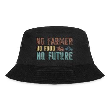 Farmer No Foot No Future- Farmer Traktor - Bucket Hat - Schwarz - Vorne - Lela (165cm)