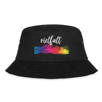 Regenbogen Akzeptanz Toleranz Gleichberechtigung - Bucket Hat - Schwarz - Vorne - Lela (165cm)